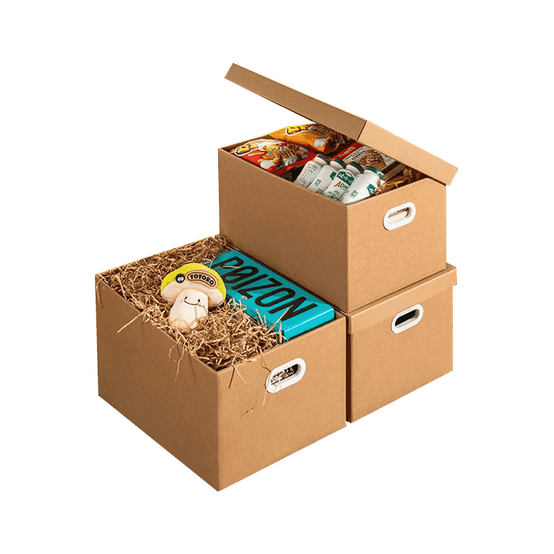 Flytta korrugerade fraktlådor