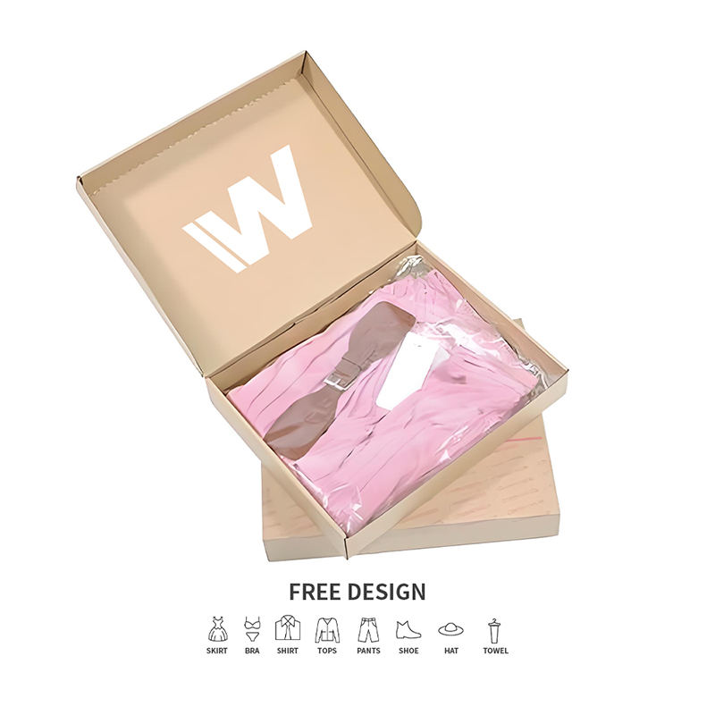 Bruna enkla korrugerade kläderförpackningar