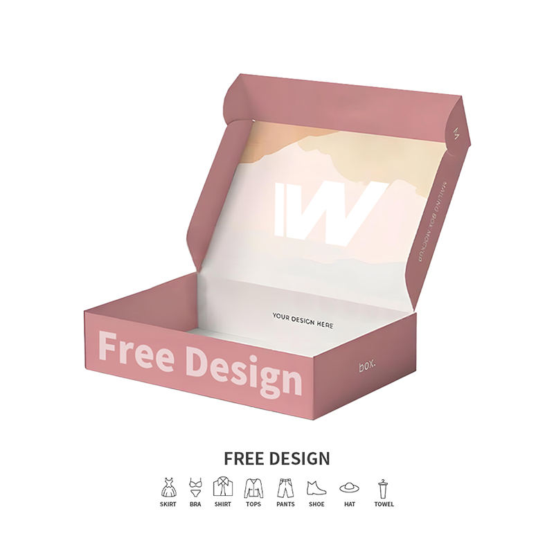 Mjuk rosa korrugerad kläder förpackningslådor