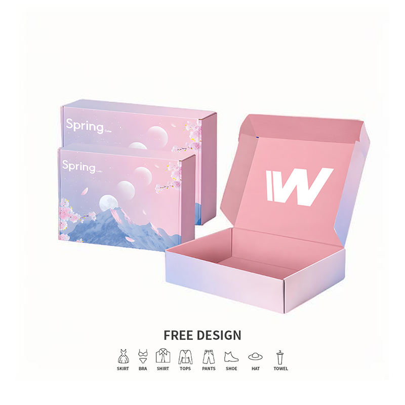 Pastellgradient korrugerade kläder förpackningslådor