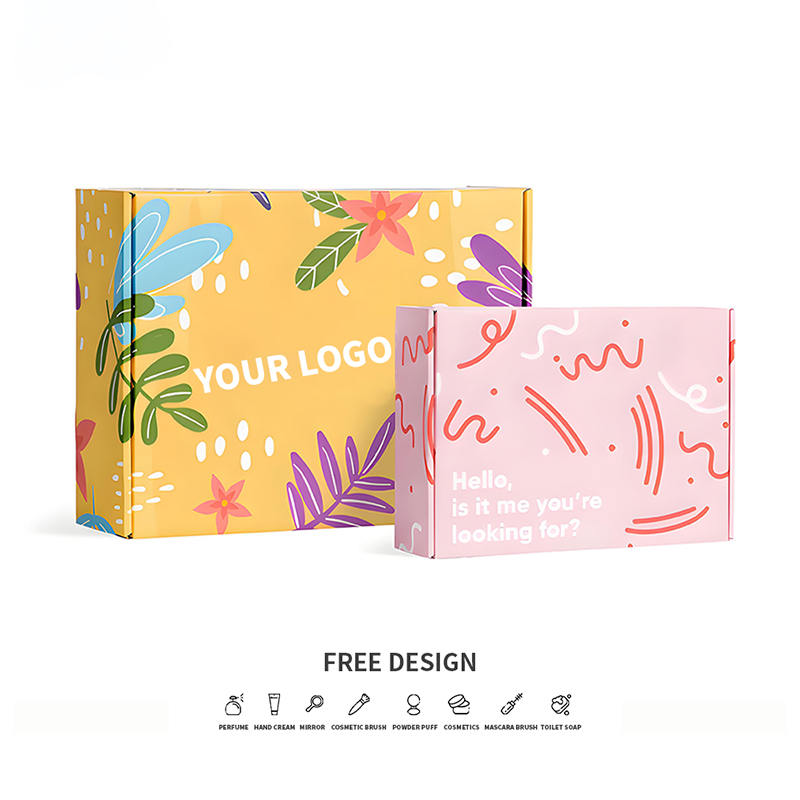 Färgglada natur korrugerade kosmetiska förpackningar