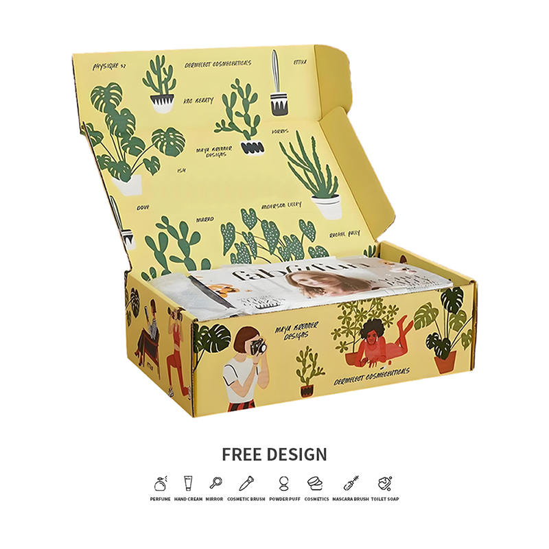 Lekfulla krukväxter Korrugerade kosmetiska förpackningslådor