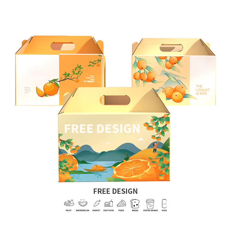 Korrugerade orange förpackningslådor