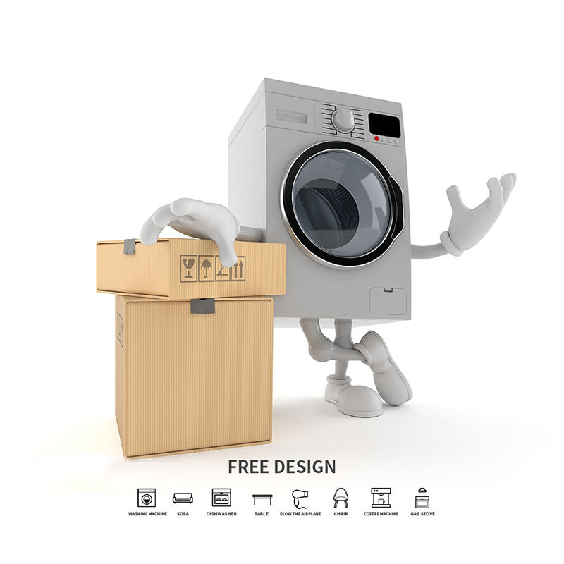 Korrugerade tvättmaskinsförpackningar