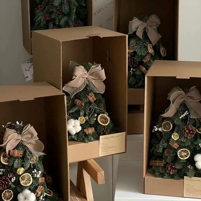 Uniform brun korrugerad blomma presentförpackning