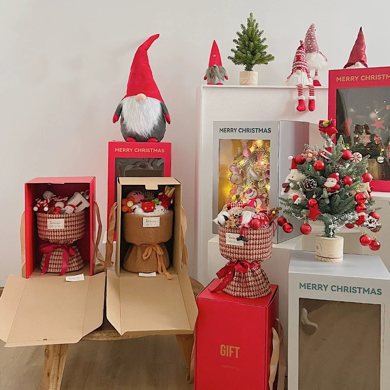 Transparenta blommor presentförpackningar med festligt tema